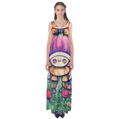 Foraging Natural Fairy Mushroom Craft Empire Waist Maxi Dress by GardenOfOphir