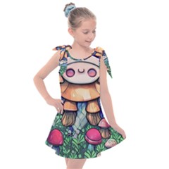 Foraging Natural Fairy Mushroom Craft Kids  Tie Up Tunic Dress by GardenOfOphir