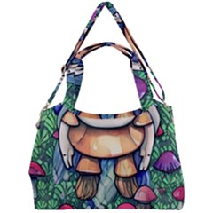 Foraging Natural Fairy Mushroom Craft Double Compartment Shoulder Bag by GardenOfOphir