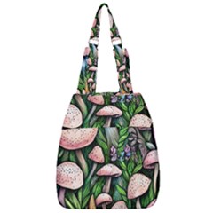 Flowery Garden Nature Woodsy Mushroom Center Zip Backpack by GardenOfOphir