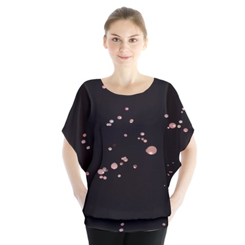 Abstract Rose Gold Glitter Background Batwing Chiffon Blouse by artworkshop