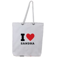 I Love Sandra Full Print Rope Handle Tote (large) by ilovewhateva