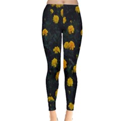 Bloomed Yellow Petaled Flower Plants Leggings  by artworkshop