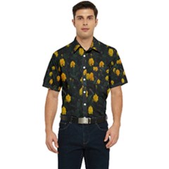 Bloomed Yellow Petaled Flower Plants Men s Short Sleeve Pocket Shirt  by artworkshop