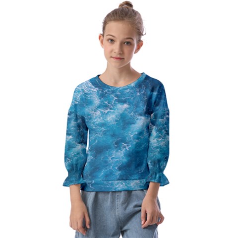 Blue Water Speech Therapy Kids  Cuff Sleeve Top by artworkshop