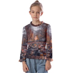 Breathe In Nature Background Kids  Frill Detail Tee