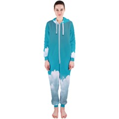 Clouds Hd Wallpaper Hooded Jumpsuit (ladies)