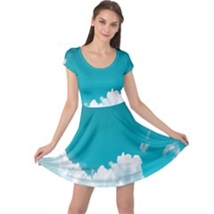 Clouds Hd Wallpaper Cap Sleeve Dress by artworkshop