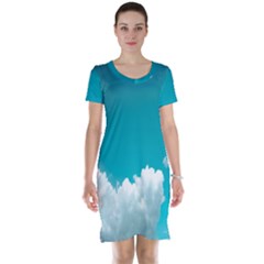 Clouds Hd Wallpaper Short Sleeve Nightdress