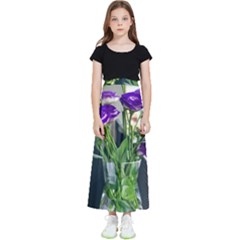 Cute Flower Wallpaper Kids  Flared Maxi Skirt by artworkshop