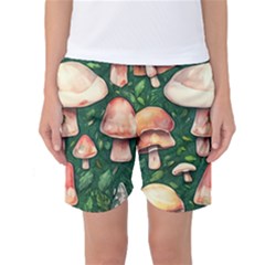 Fantasy Farmcore Farm Mushroom Women s Basketball Shorts by GardenOfOphir