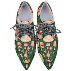 Fantasy Farmcore Farm Mushroom Pointed Oxford Shoes by GardenOfOphir
