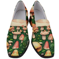 Fantasy Farmcore Farm Mushroom Women s Chunky Heel Loafers