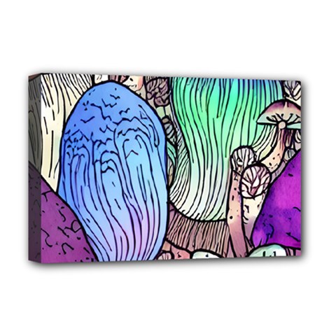 Forest Mushroom Deluxe Canvas 18  X 12  (stretched) by GardenOfOphir
