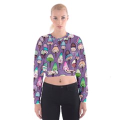 Foraging For Mushrooms Cropped Sweatshirt by GardenOfOphir