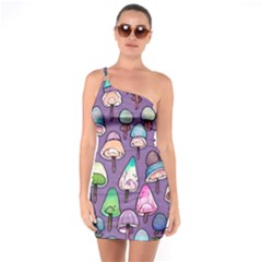 Foraging For Mushrooms One Soulder Bodycon Dress by GardenOfOphir