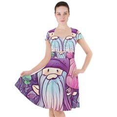 Fairy Mushrooms Cap Sleeve Midi Dress by GardenOfOphir