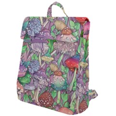 Vintage Mushroom Garden Flap Top Backpack by GardenOfOphir