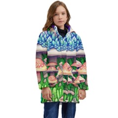 Fairy Mushroom In The Forest Kid s Hooded Longline Puffer Jacket