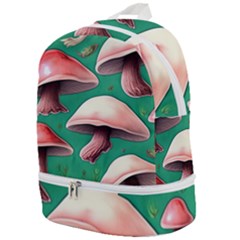 Forest Mushrooms Zip Bottom Backpack by GardenOfOphir