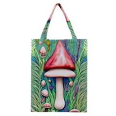 Vintage Forest Mushrooms Classic Tote Bag by GardenOfOphir