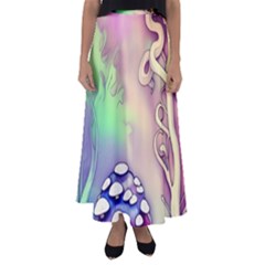 Tiny Forest Mushroom Fairy Flared Maxi Skirt