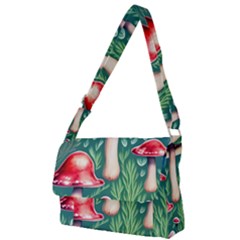 Forest Mushroom Fairy Garden Full Print Messenger Bag (l) by GardenOfOphir