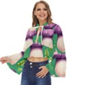 Forest Mushroom Garden Path Boho Long Bell Sleeve Top View2