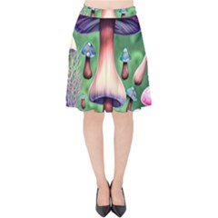 Secret Forest Mushroom Fairy Velvet High Waist Skirt