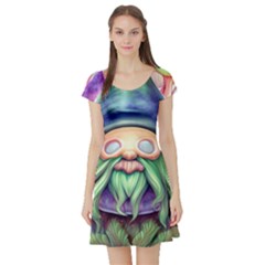 Enchanted Mushroom Forest Fairycore Short Sleeve Skater Dress by GardenOfOphir