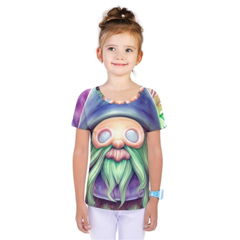 Enchanted Mushroom Forest Fairycore Kids  One Piece Tee by GardenOfOphir