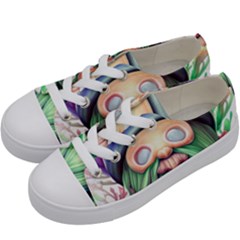 Enchanted Mushroom Forest Fairycore Kids  Low Top Canvas Sneakers by GardenOfOphir