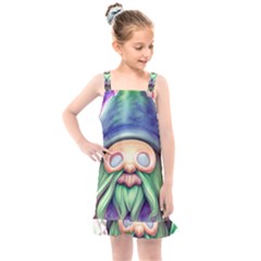 Enchanted Mushroom Forest Fairycore Kids  Overall Dress by GardenOfOphir