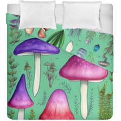 Foraging In The Mushroom Forest Duvet Cover Double Side (king Size) by GardenOfOphir