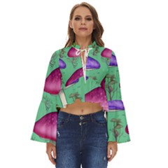 Foraging In The Mushroom Forest Boho Long Bell Sleeve Top