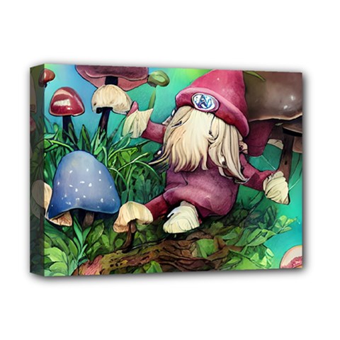 Vintage Flowery Mushroom Deluxe Canvas 16  X 12  (stretched)  by GardenOfOphir