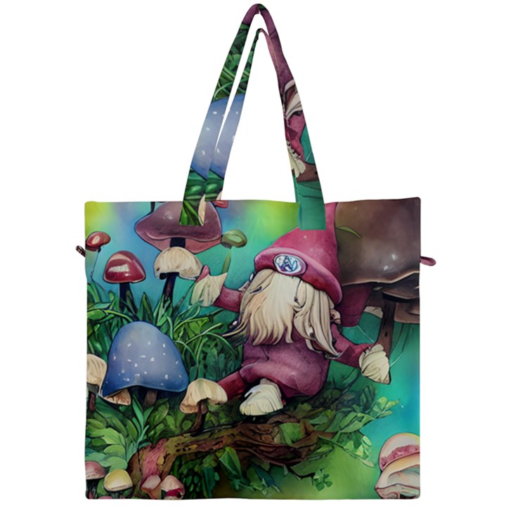 Vintage Flowery Mushroom Canvas Travel Bag