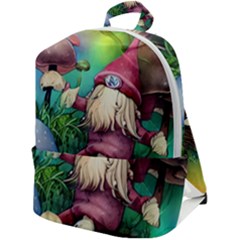 Vintage Flowery Mushroom Zip Up Backpack by GardenOfOphir