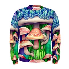 Woodsy Mushroom Forest Nature Men s Sweatshirt by GardenOfOphir