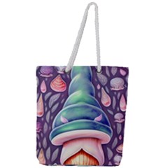 Mushroom Core Full Print Rope Handle Tote (large) by GardenOfOphir