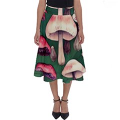 Foraging In The Mushroom Zone Perfect Length Midi Skirt by GardenOfOphir