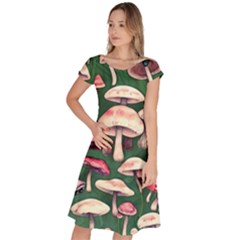 Foraging In The Mushroom Zone Classic Short Sleeve Dress