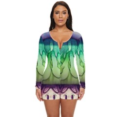 A Light Fantasy Long Sleeve Boyleg Swimsuit