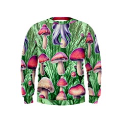 Mushroom Kids  Sweatshirt by GardenOfOphir