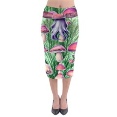 Mushroom Midi Pencil Skirt by GardenOfOphir