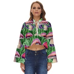 Mushroom Boho Long Bell Sleeve Top