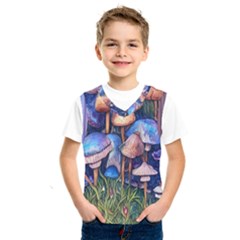 Retro Mushroom Kids  Basketball Tank Top by GardenOfOphir