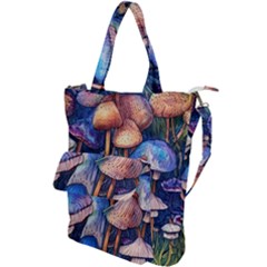 Retro Mushroom Shoulder Tote Bag by GardenOfOphir