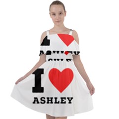 I Love Ashley Cut Out Shoulders Chiffon Dress