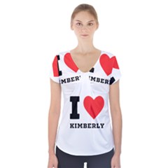 I love kimberly Short Sleeve Front Detail Top